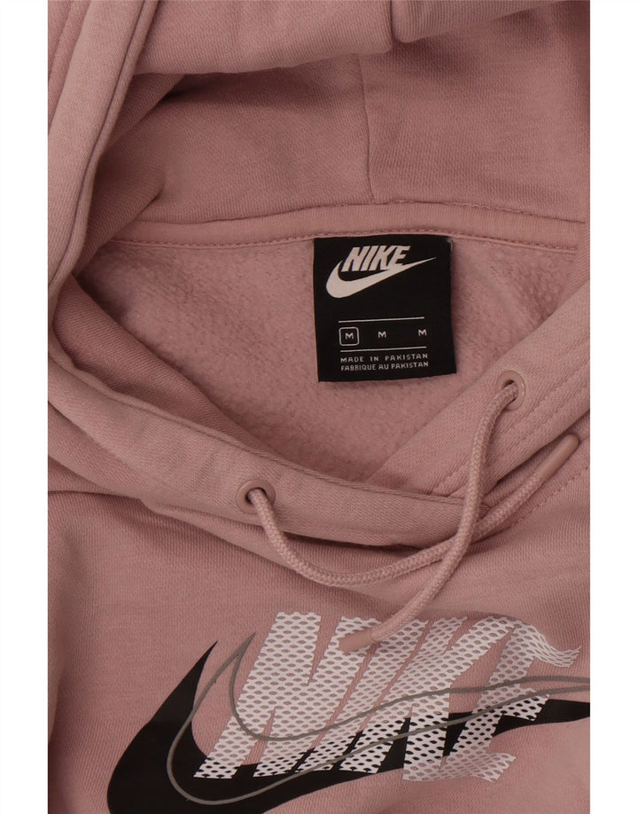 Felpa con cappuccio oversize con grafica Nike da donna UK 14 cotone rosa medio