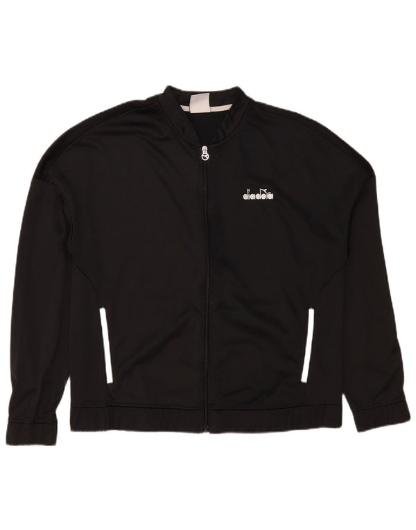 Giacca Top della Tuta da Ragazzo Diadora 15-16 Anni Large Nera in Poliestere