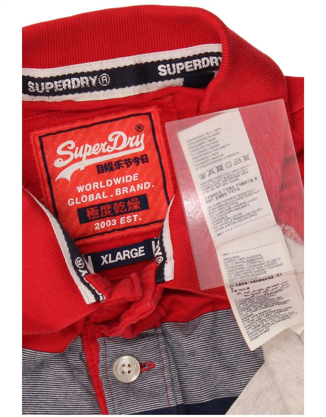 Polo da uomo Superdry XL in cotone color block multicolore
