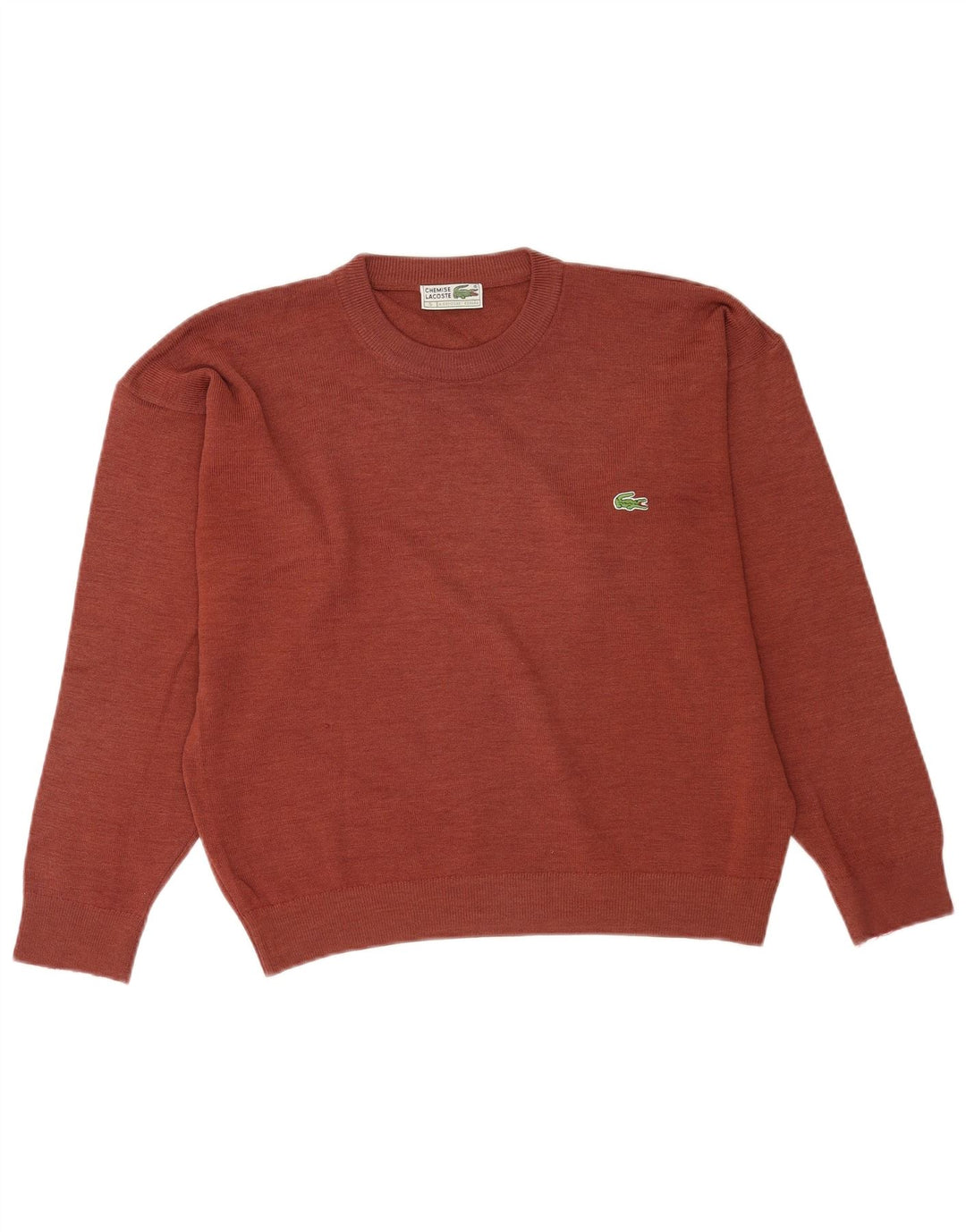 Maglione maglione girocollo da uomo Lacoste taglia 5 grande lana marrone