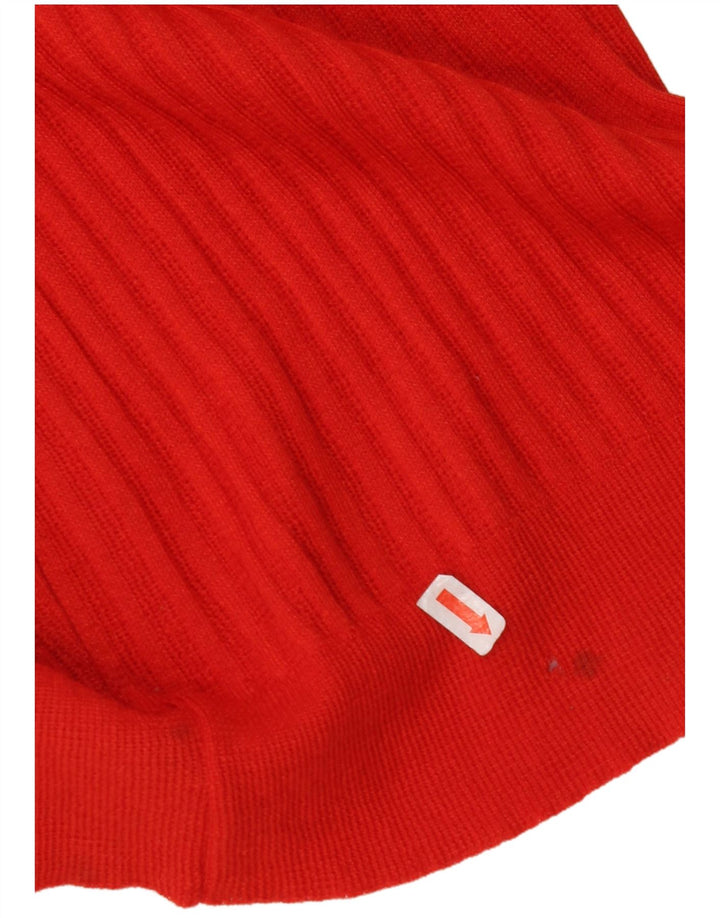 Top in camicetta lavorata a maglia da donna VINTAGE UK 8 piccolo rosso