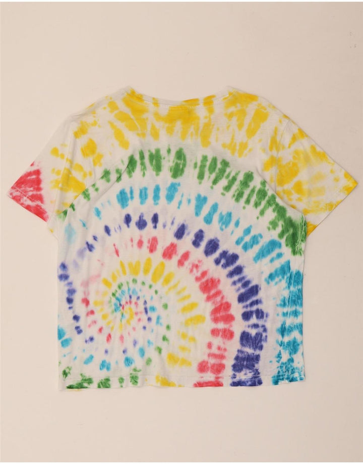 T-shirt da donna CHAMPION Top UK 16 grande cotone tie-dye multicolore
