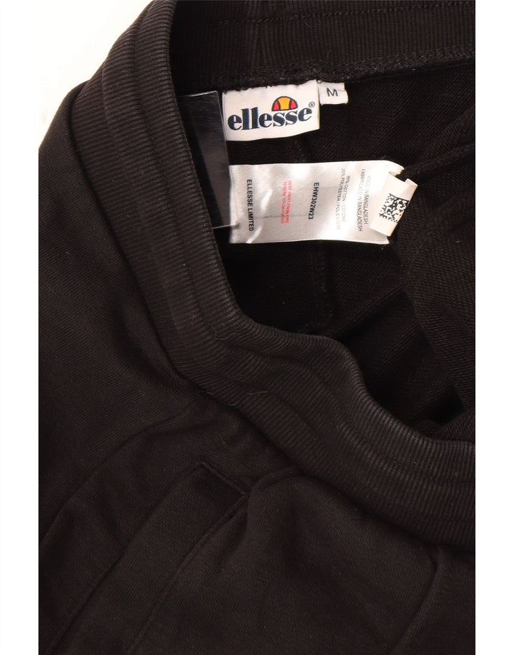 ELLESSE Womens Tracksuit Trousers Joggers UK 12 Medium  Black Cotton