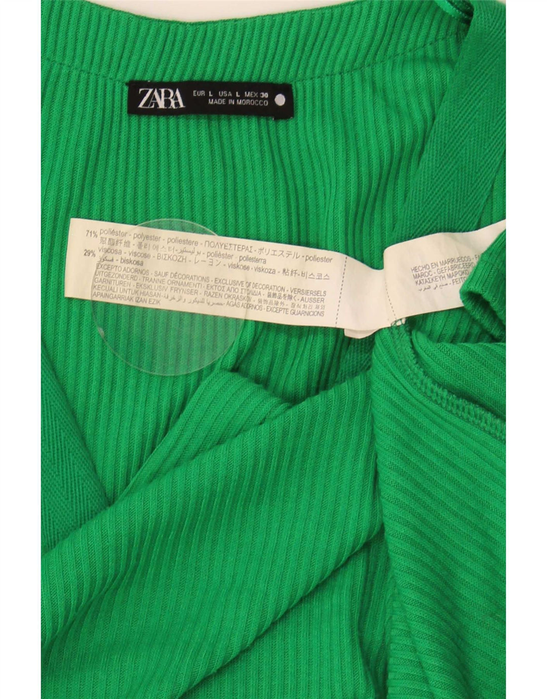 Abito tubino Zara da donna UK 16 grande poliestere verde