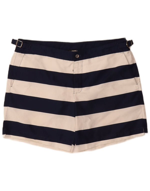 Pantaloncini chino da donna Dolce & Gabbana grandi W34 in cashmere a righe blu navy