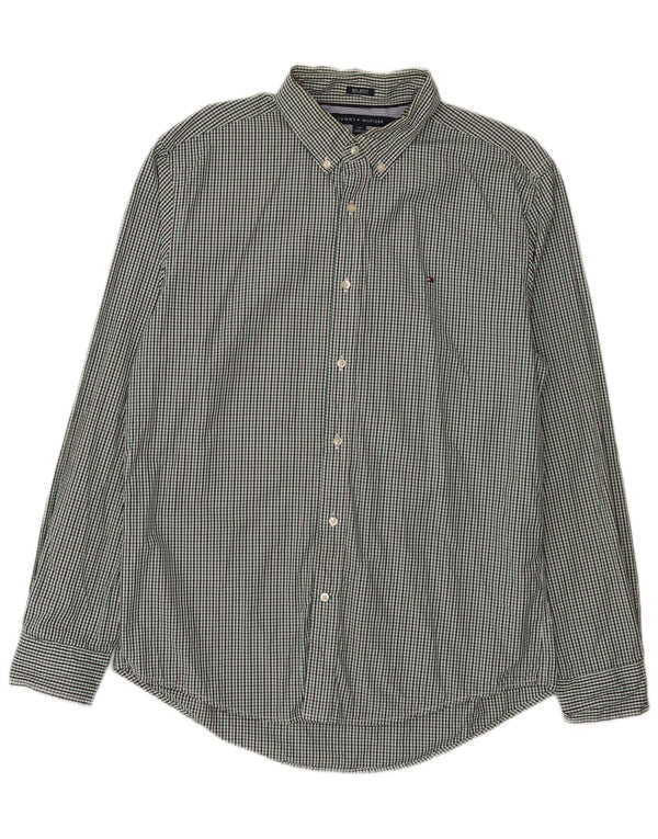 Camicia da uomo su misura Tommy Hilfiger grande cotone a quadretti verde
