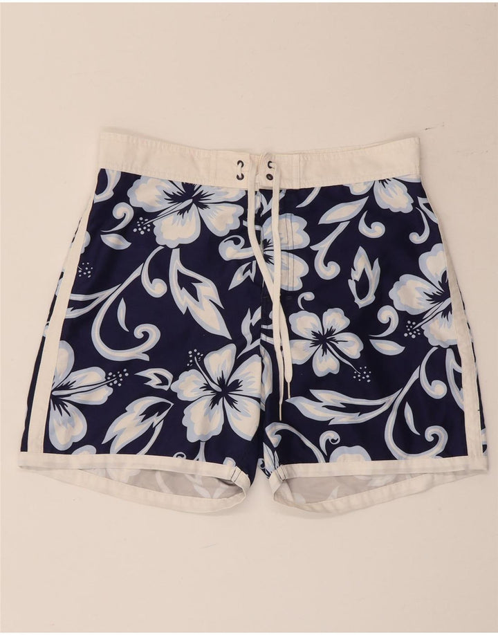 Pantaloncini da bagno da uomo Sundek poliestere floreale medio blu navy
