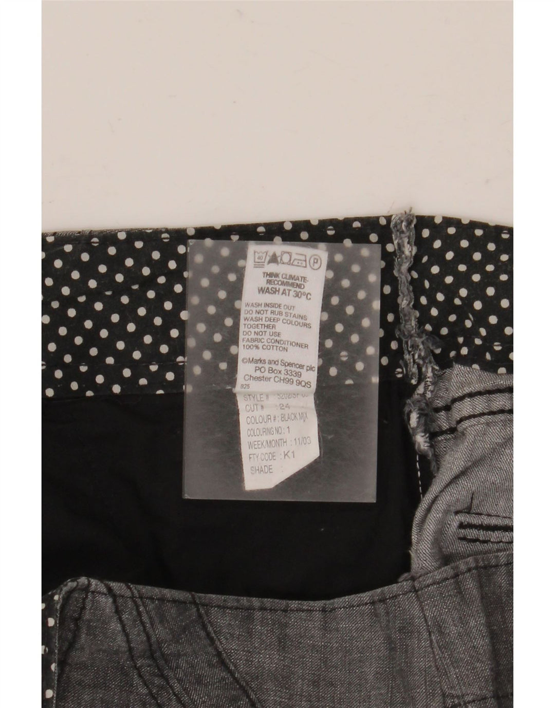 Pantaloncini chino da donna MARKS & SPENCER UK 12 medi W30 cotone nero