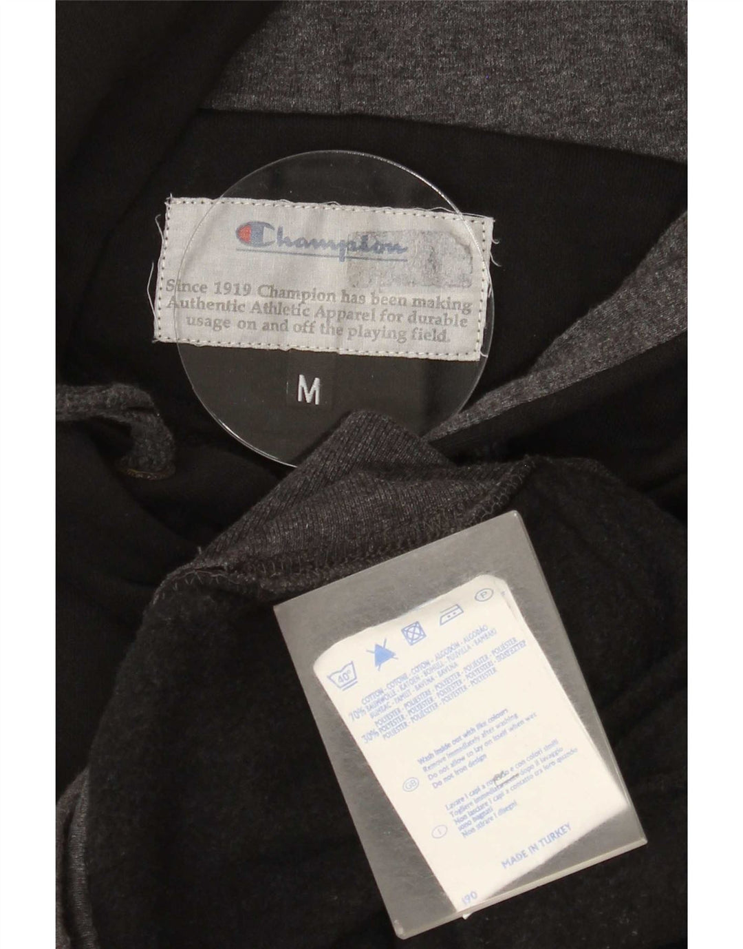 Maglione con cappuccio e zip da uomo Champion in cotone nero medio