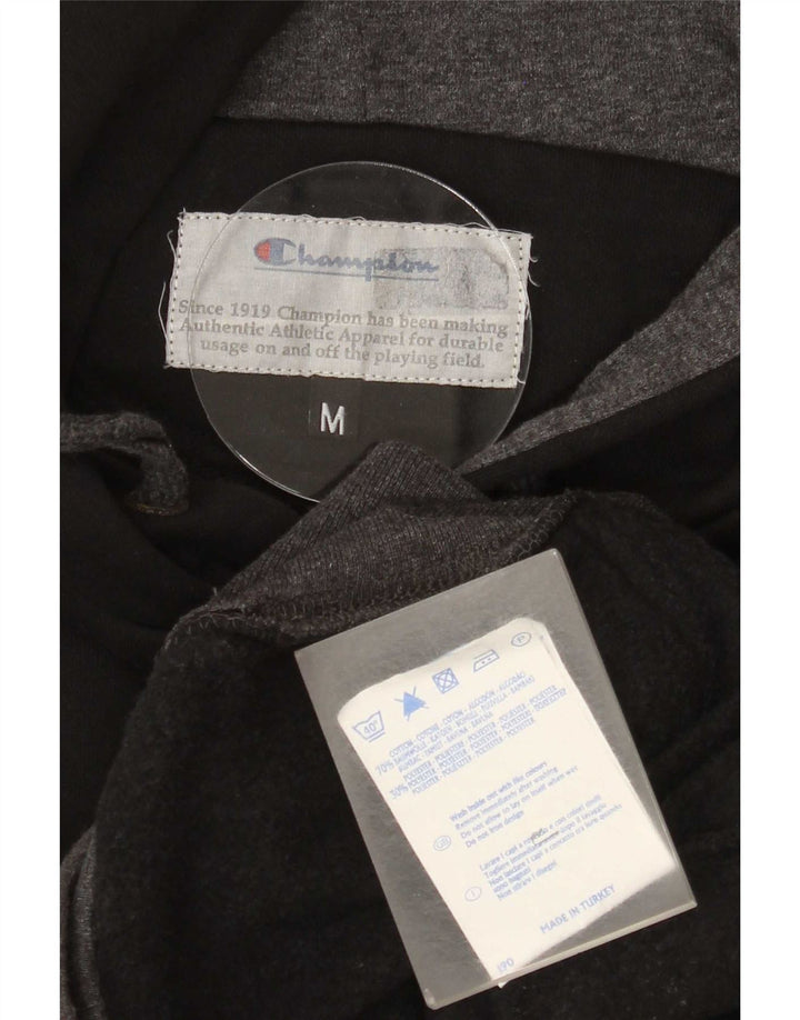 Maglione con cappuccio e zip da uomo Champion in cotone nero medio