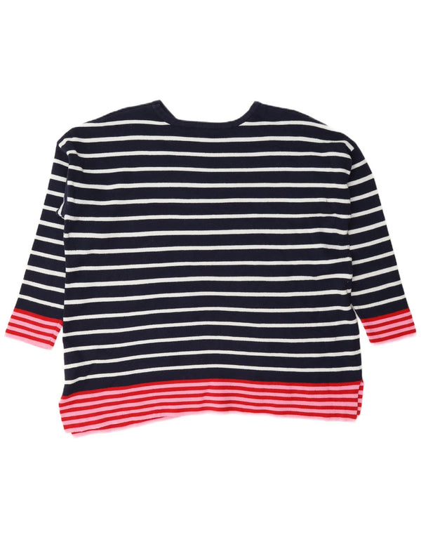 Joules Maglione da donna con scollo a barchetta UK 18 XL Cotone a righe blu navy