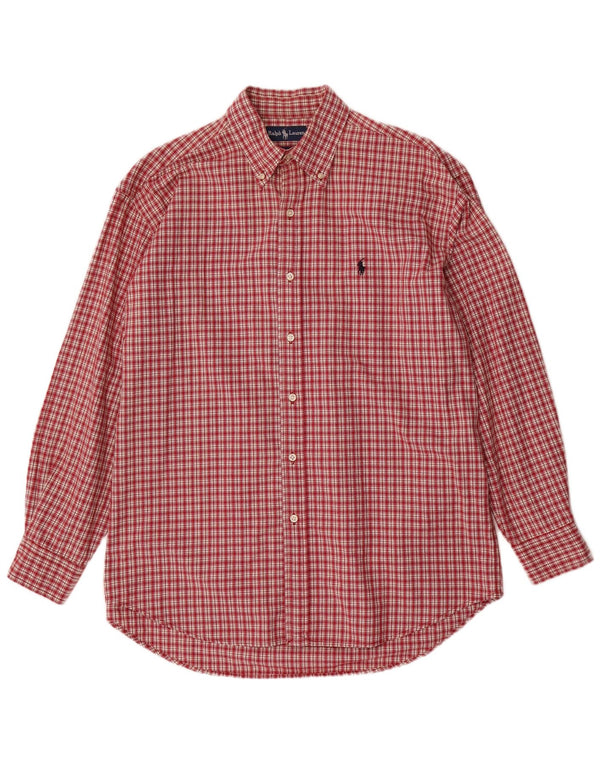 Ralph Lauren Camicia Blake da uomo in cotone a quadri rossi grandi