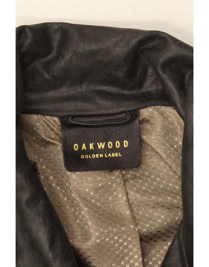 Cappotto in pelle trench da donna Oakwood UK 14 medio nero