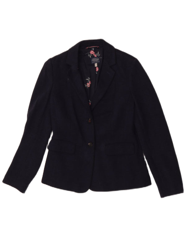 Giacca blazer da donna a 2 bottoni Joules UK 8 piccola a spina di pesce blu navy