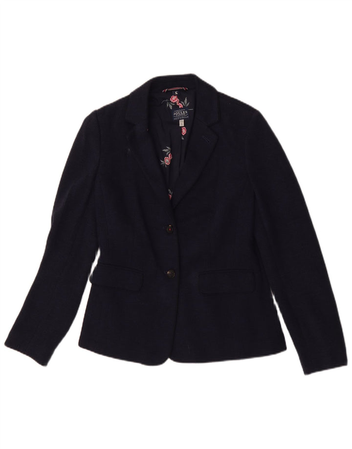 Giacca blazer da donna a 2 bottoni Joules UK 8 piccola a spina di pesce blu navy
