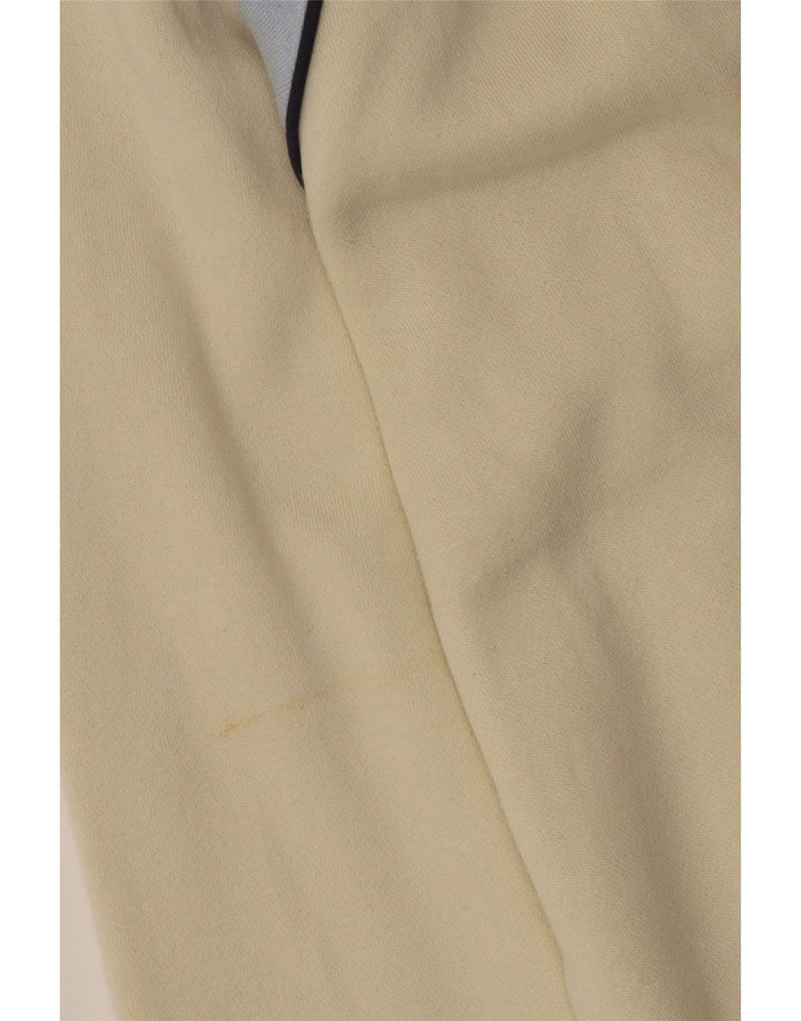 FILA Felpa da uomo con zip e collo, maglione grande, cotone color block bianco sporco