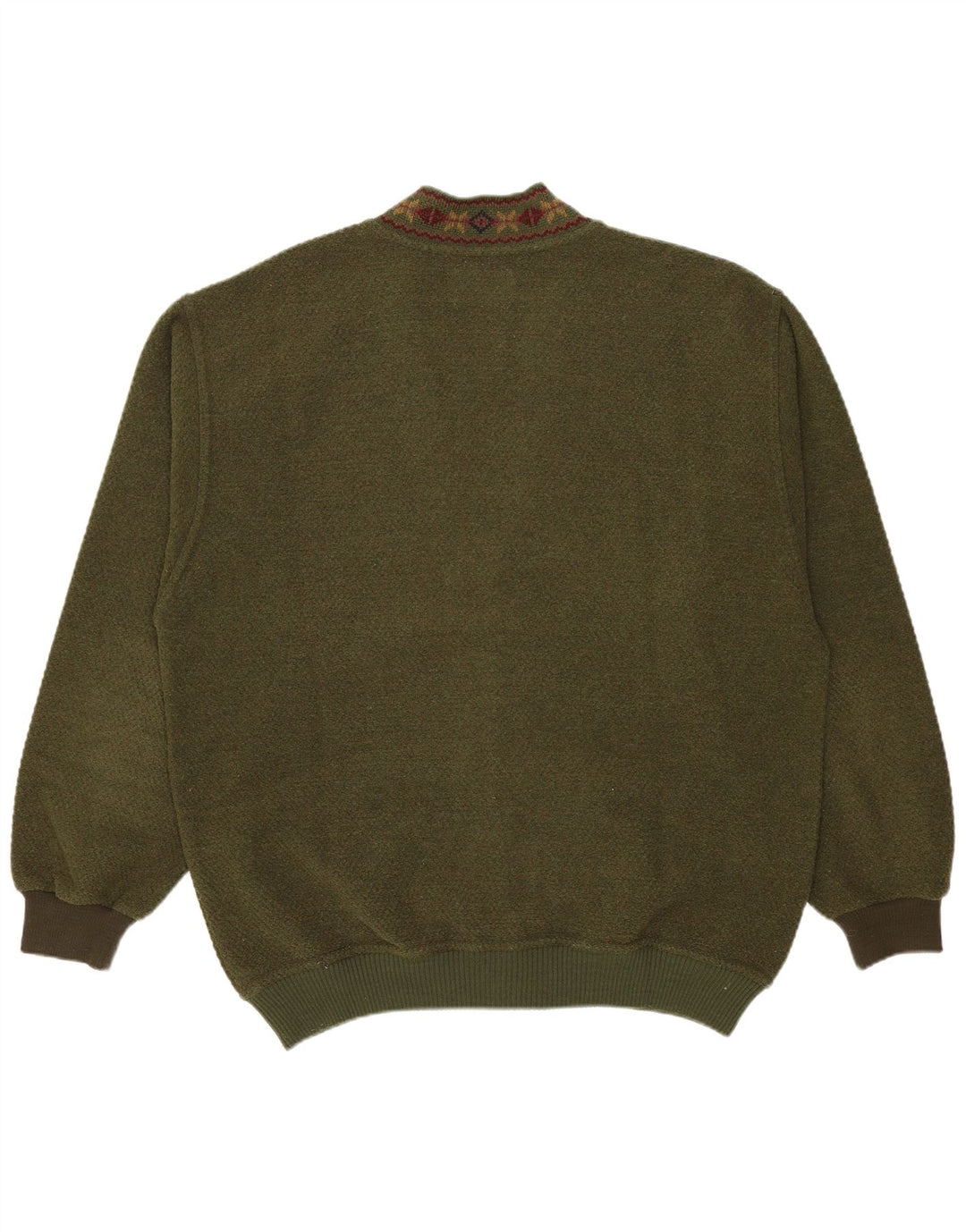 Maglione cardigan da uomo Malagrida grande lana kaki Fair Isle