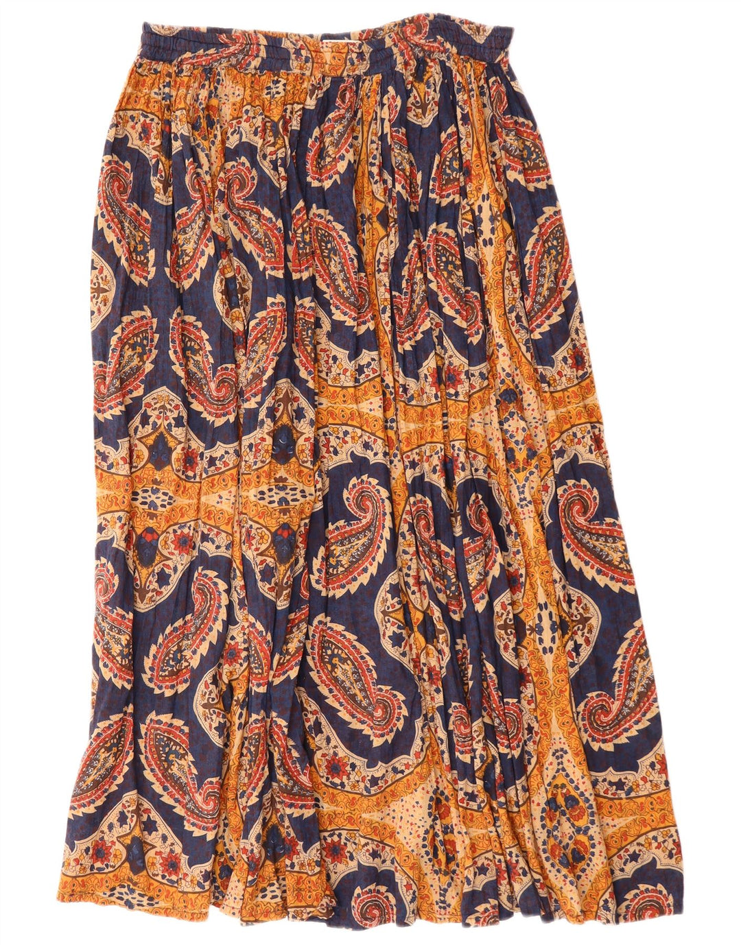 Gonna a pieghe da donna Flash piccola W27 viscosa Paisley blu navy