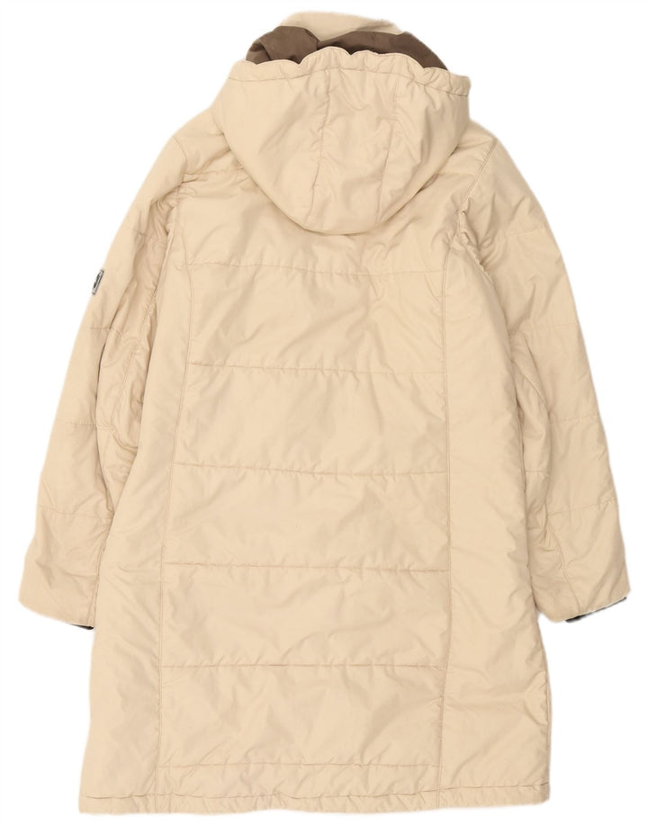 Cappotto imbottito con cappuccio da donna Jack Wolfskin UK 12/14 medio bianco sporco