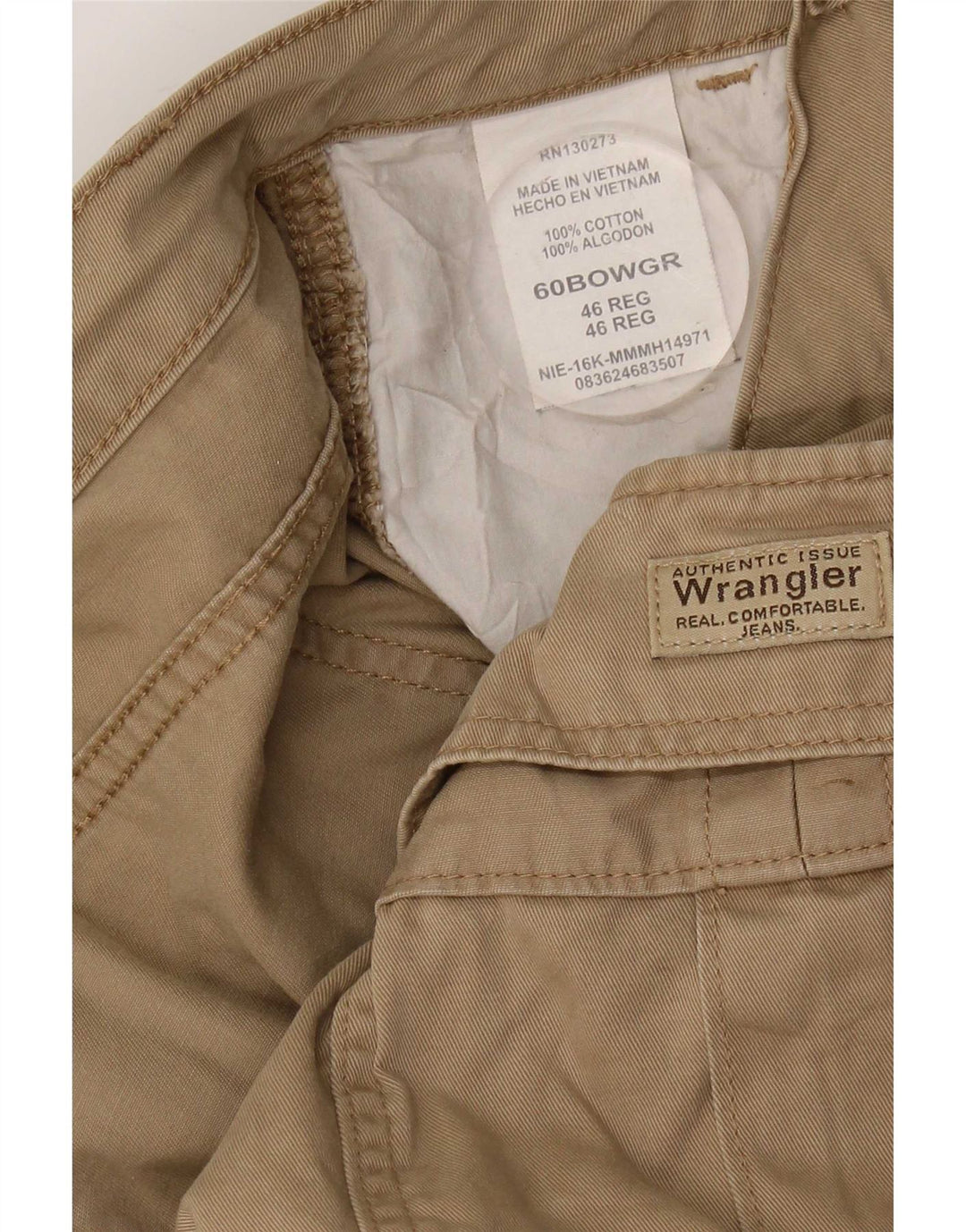 Pantaloncini cargo da uomo Wrangler W46 3XL cotone beige