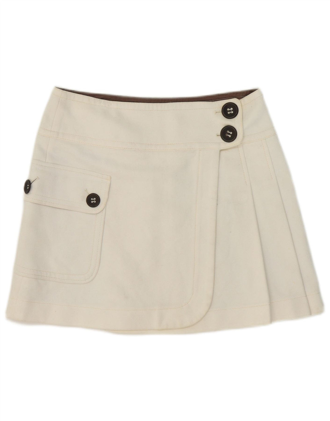 Mini gonna avvolgente da donna Max & Co. UK 8 piccola W32 cotone bianco