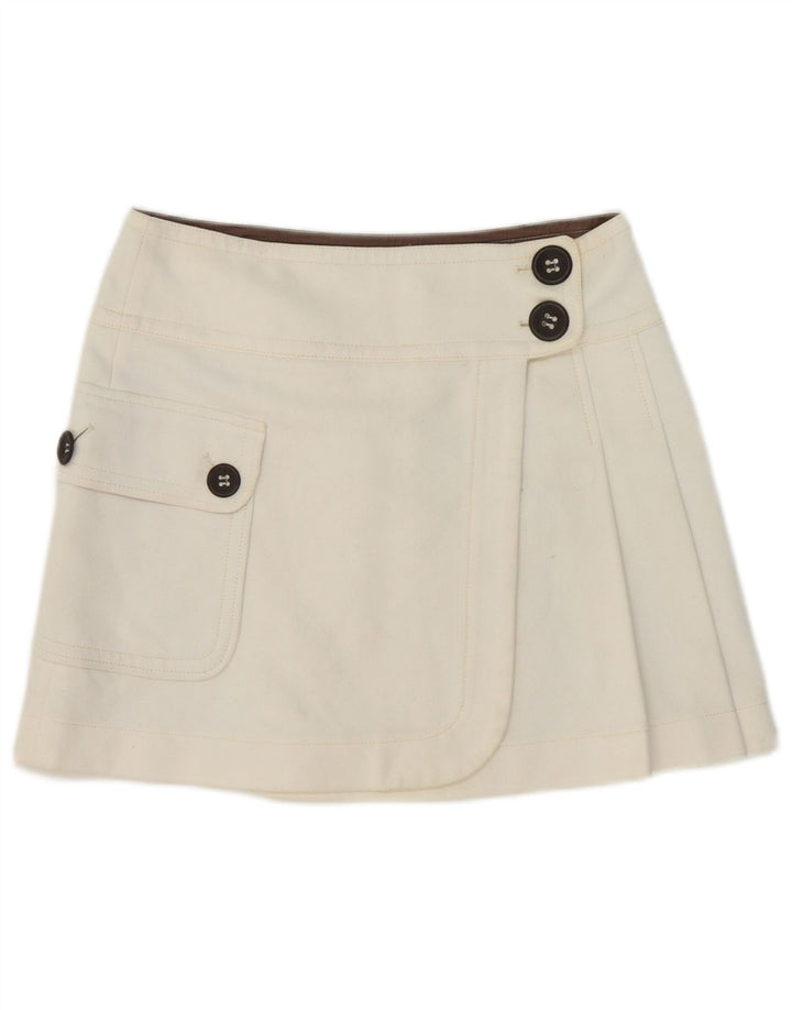 Mini gonna avvolgente da donna Max & Co. UK 8 piccola W32 cotone bianco