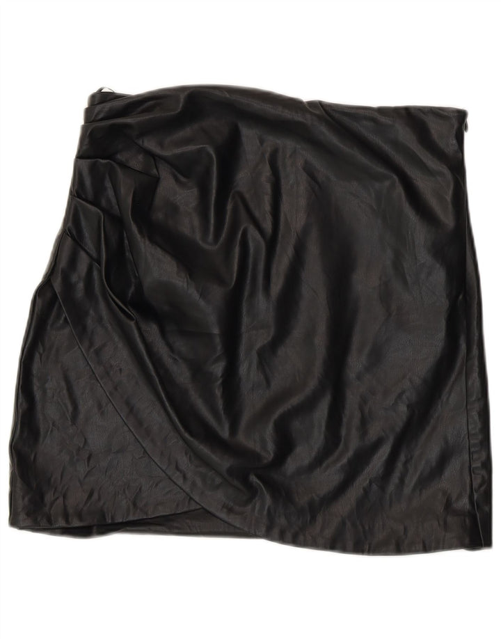 Minigonna Zara da donna in ecopelle grande W30 poliuretano nero