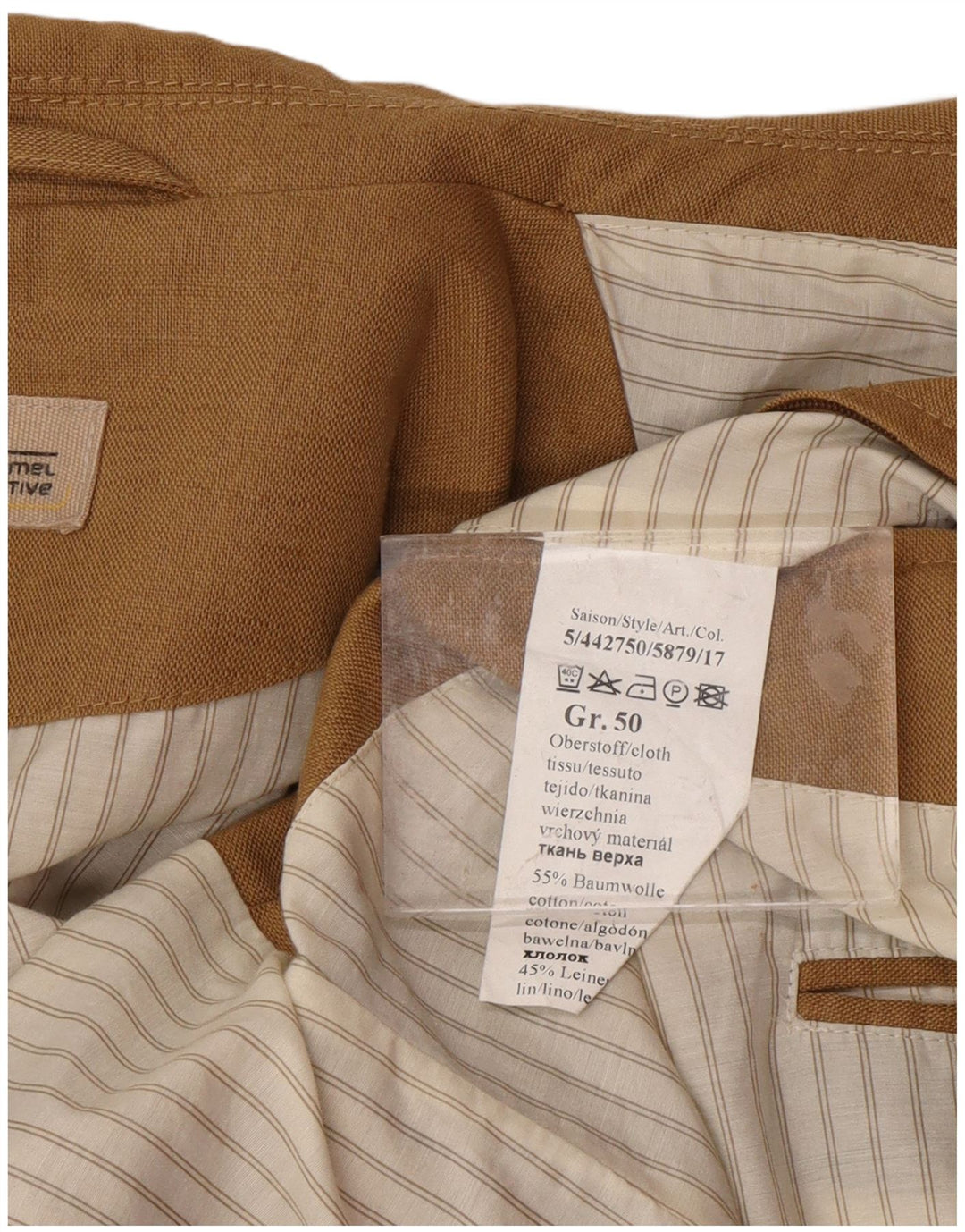 CAMEL ACTIVE Giacca blazer a 2 bottoni da uomo IT 50 grande in cotone beige classico