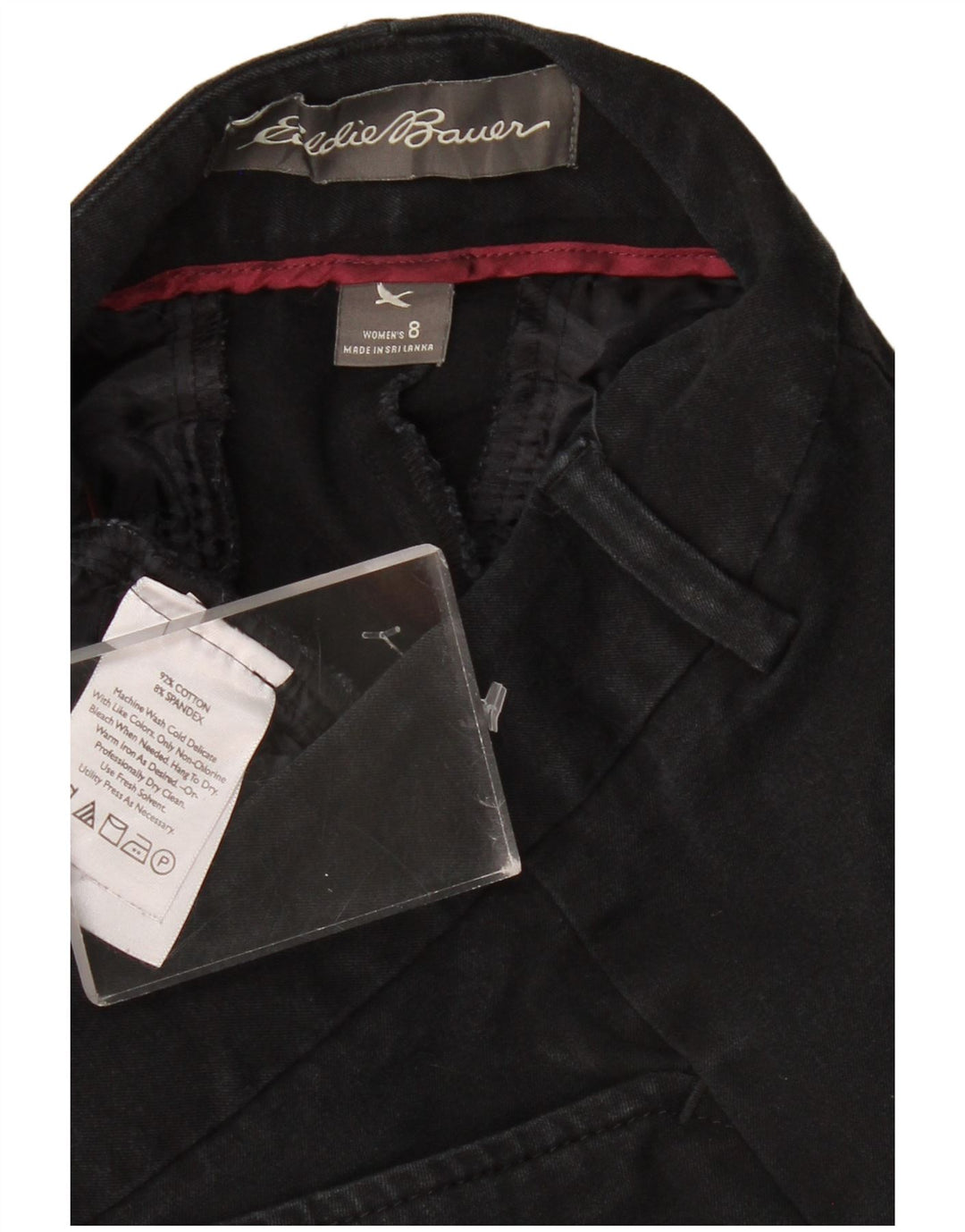 Pantaloni casual bootcut da donna Eddie Bauer US 8 Medium W30 L30 Cotone nero