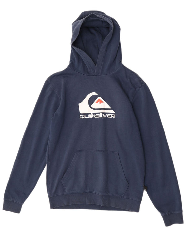 Felpa con cappuccio grafica Quiksilver da bambino 15-16 anni XL in cotone blu navy