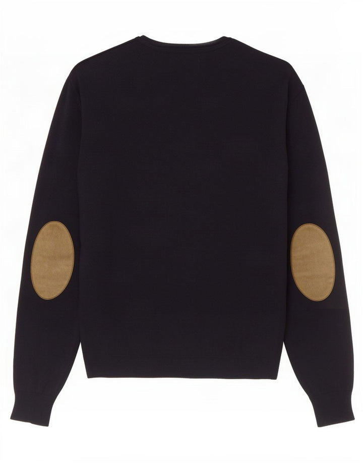 Maglione maglione girocollo da donna Massimo Dutti in cotone blu navy medio