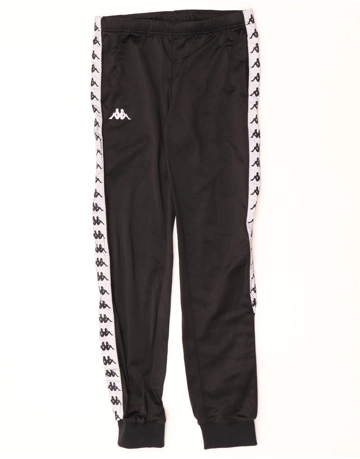 Pantaloni da tuta con grafica Kappa da uomo Joggers piccoli neri