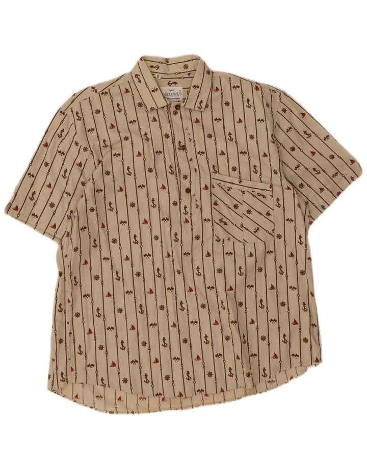 Camicia pullover da uomo con motivo astratto Greenfield taglia 41 16 grande beige