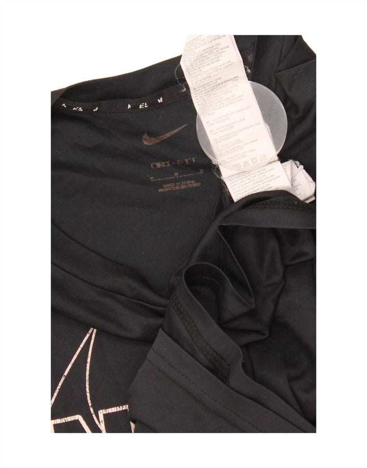 T-shirt grafica Nike Dri Fit da uomo, parte superiore in poliestere nero medio