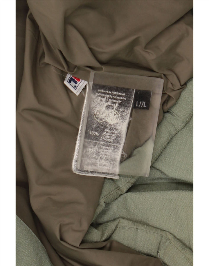 Giacca imbottita con cappuccio Fila da uomo UK 40 Large Verde Poliammide