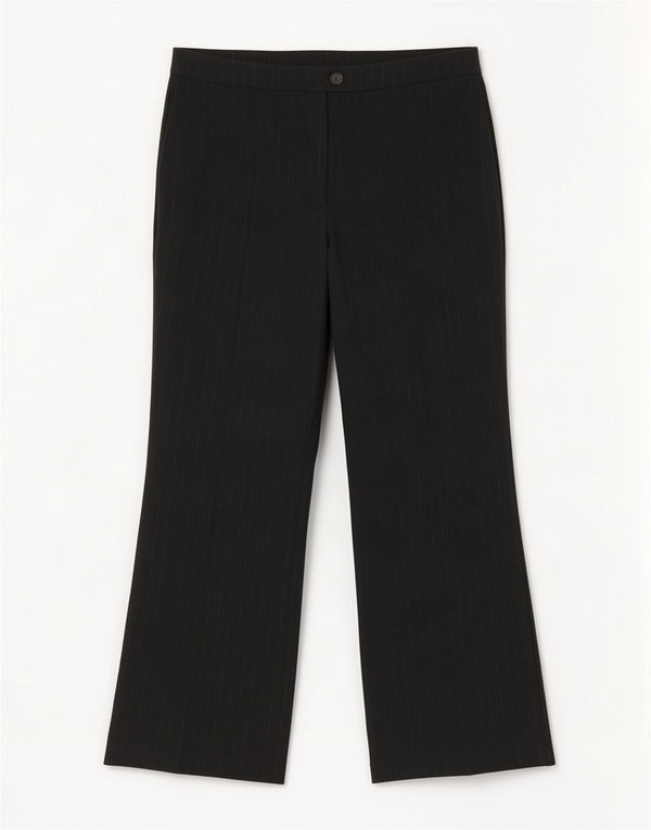 Pantaloni da abito da donna Marks & Spencer UK 18 XL W37 L30 Gessato nero