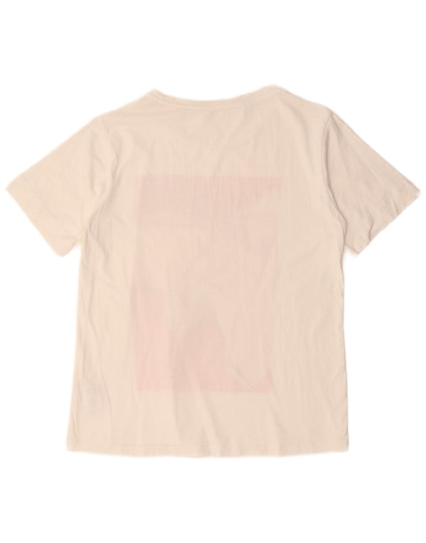 T-shirt grafica da donna Elisabetta Franchi Top UK 12 cotone bianco medio