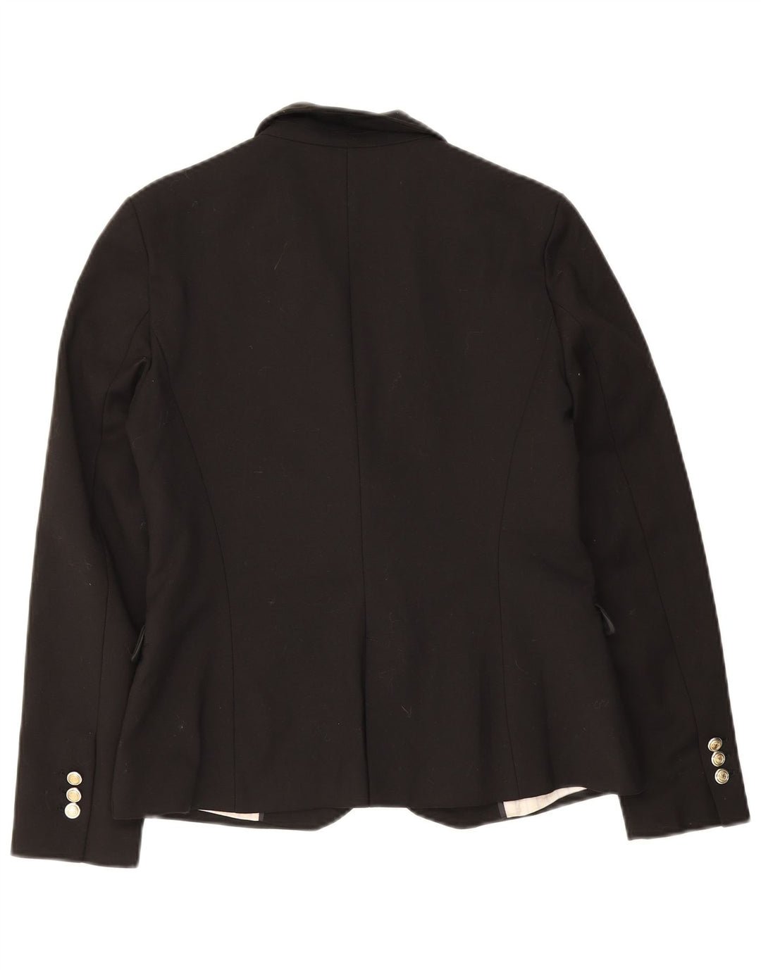 Giacca Blazer a 1 Bottone da Donna ZARA UK 12 Medio Nero Cotone