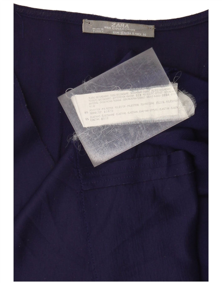 Camicetta da donna Zara Top UK 10 Small Blu Navy Poliestere
