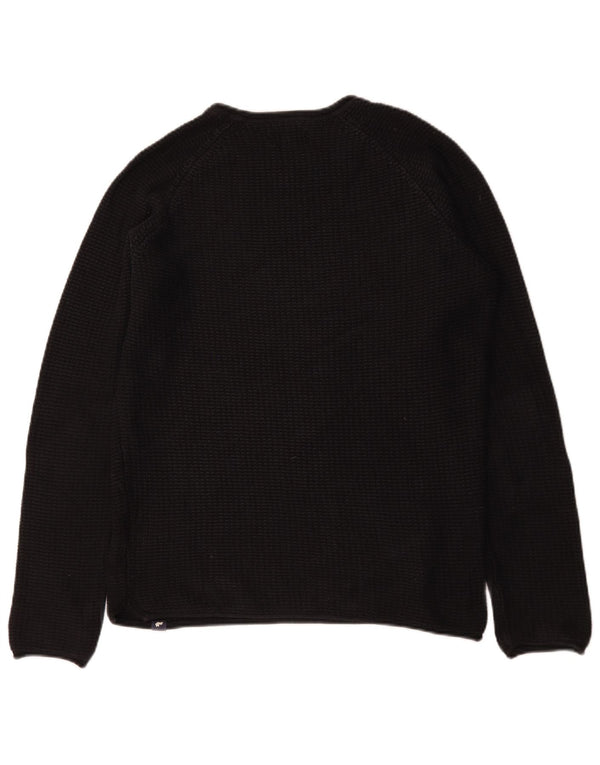 Jack & Jones Mens Crew Neck Jumper Sweater Medium Black Cotton