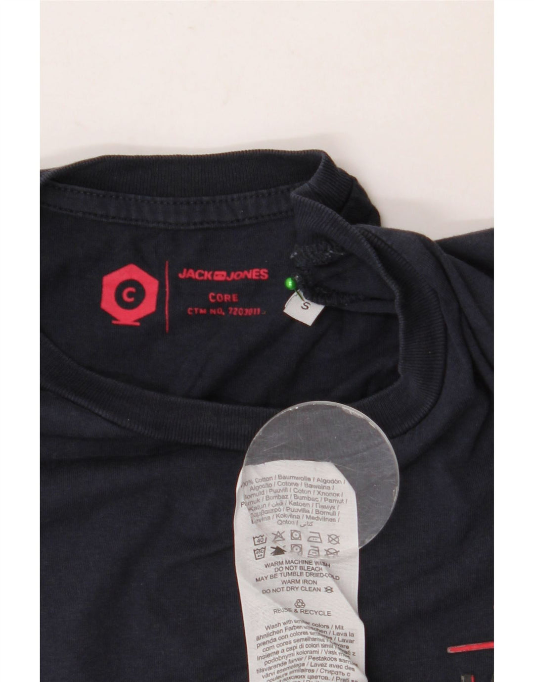 JACK & JONES T-shirt grafica da uomo Top Small in cotone blu navy