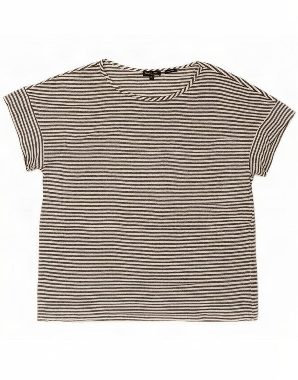 Massimo Dutti T-shirt oversize da donna UK 14 Gessato grigio medio