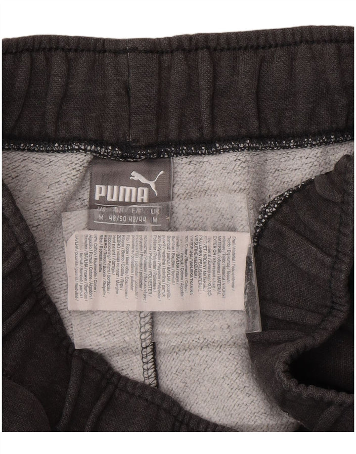 PUMA Mens Graphic Tracksuit Trousers Joggers Medium Grey Cotton