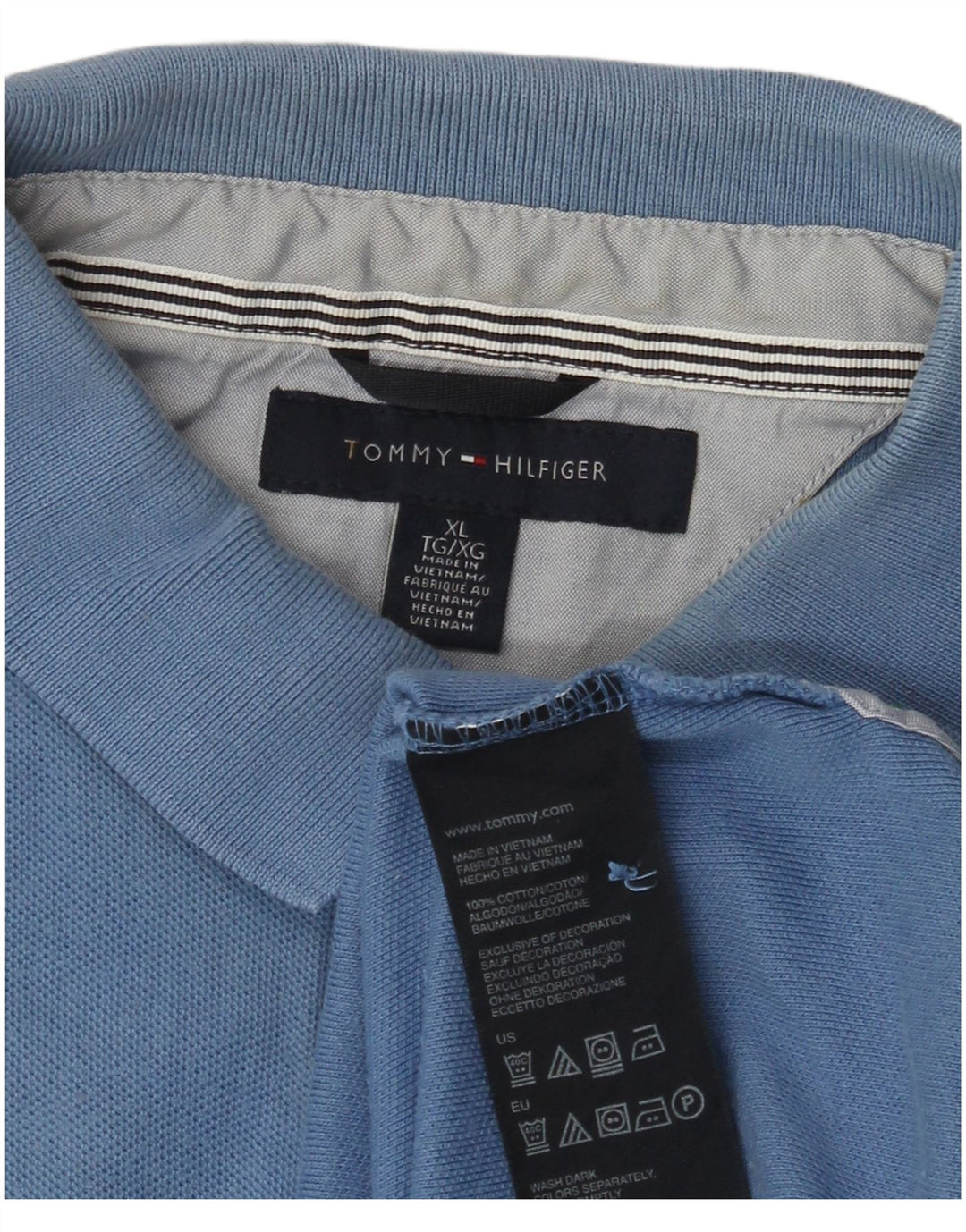 TOMMY HILFIGER Polo da uomo XL in cotone blu
