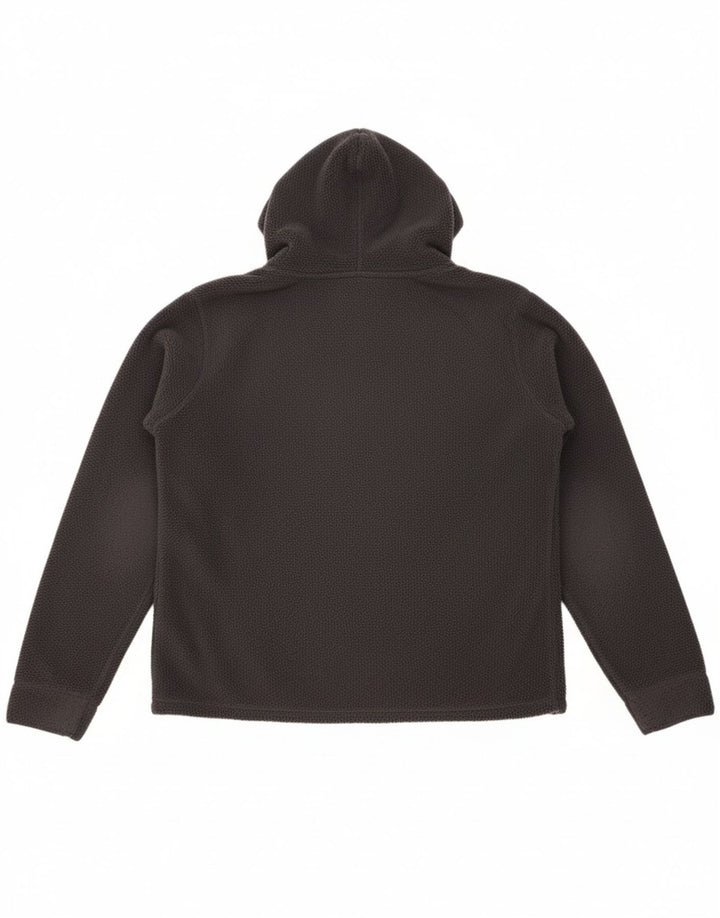 ANIMAL Womens Hooded Fleece Jacket UK 14 Large Grey Polyester