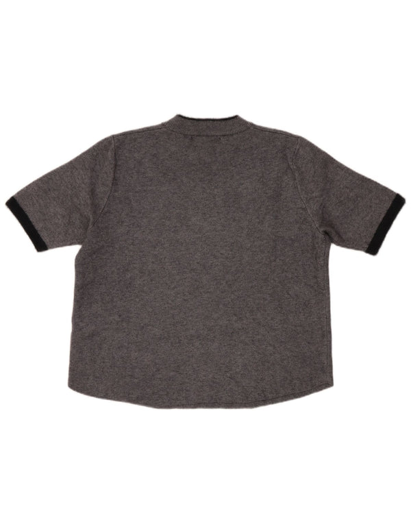 Maglione corto a maniche corte con collo dolcevita da donna Zara UK 10 piccolo grigio