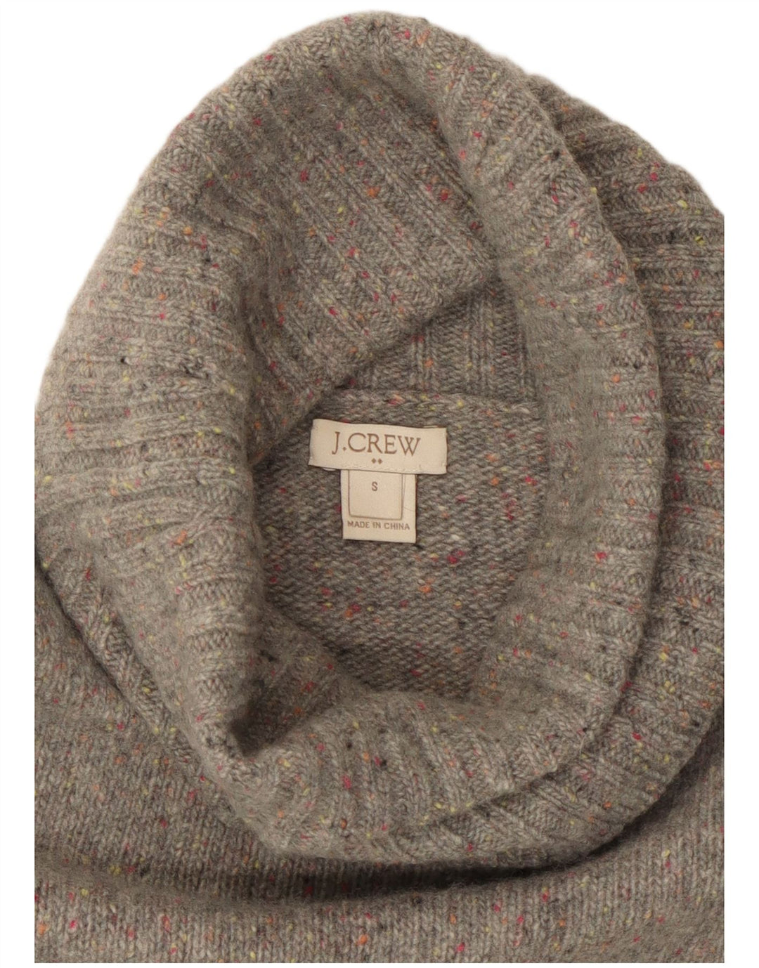 J. CREW Maglione maglione a collo alto da donna UK 10 Piccolo grigio screziato