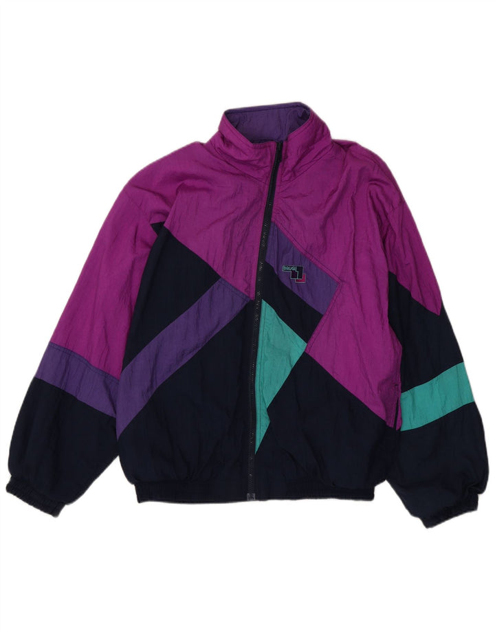 Giacca da ginnastica da uomo Brugi Small in poliammide color block blu navy