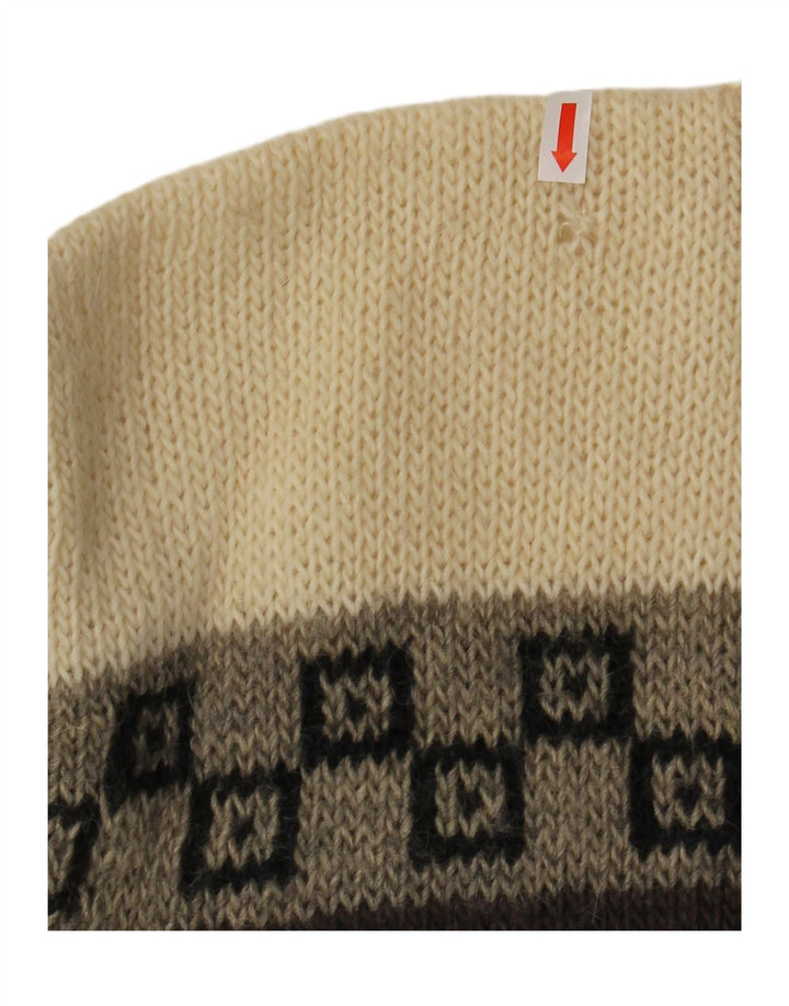 Maglione maglione girocollo da uomo VINTAGE XL marrone geometrico