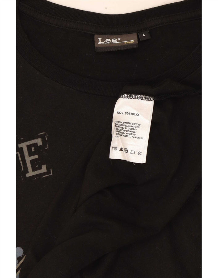 T-shirt grafica da uomo Lee Top grande in cotone nero
